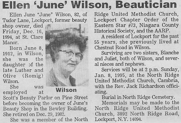 Obituary - Ellen June Wilson